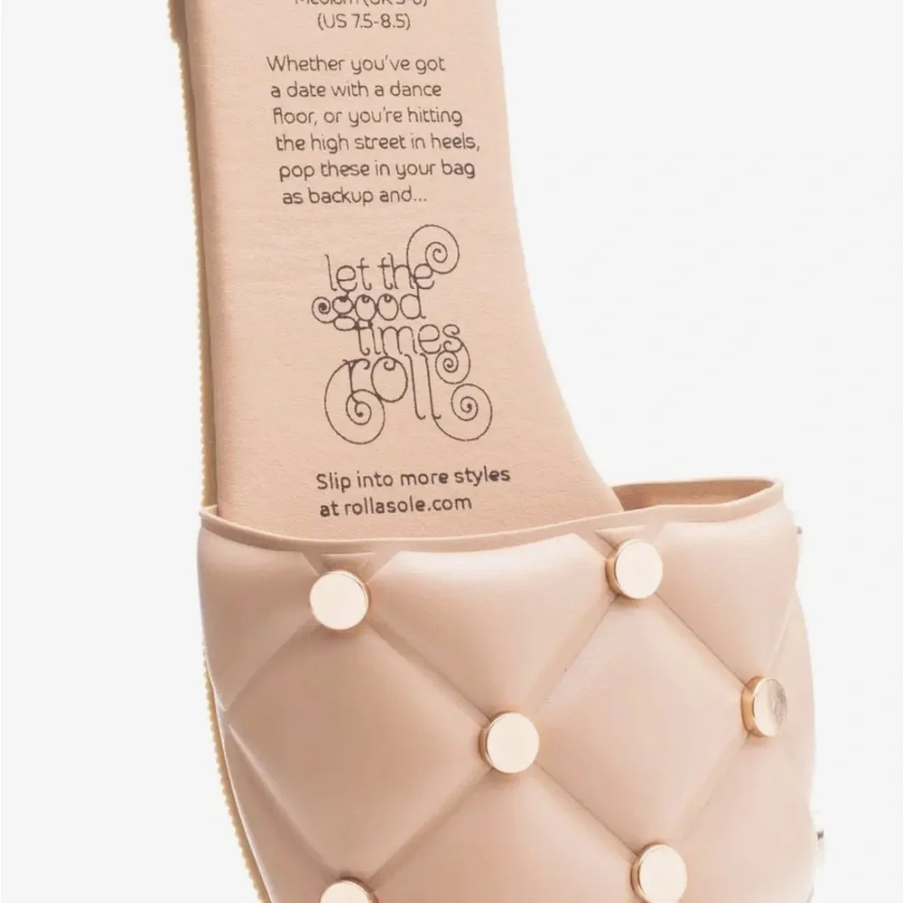 ROLLA'S Quilted Nude Slide Sandals